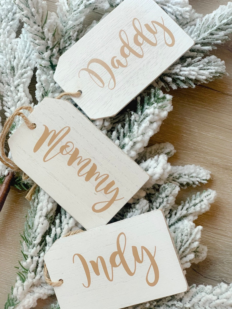 Set of 3 Personalized Wooden Gift Tags product photo