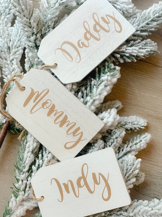 Set of 3 Personalized Wooden Gift Tags product photo