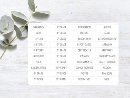 Printable Kids Memory Box Labels product photo