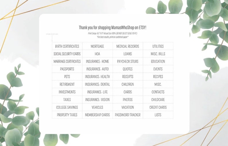 Printable Family Memory Box Labels product photo