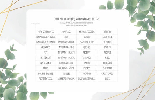 Printable Family Memory Box Labels product photo