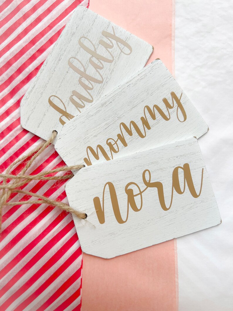 Set of 3 Personalized Wooden Gift Tags product photo